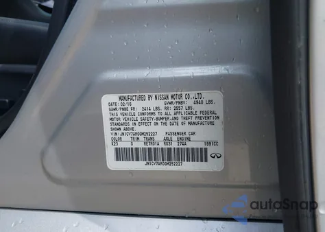 2016 Infiniti Q50 Premium from USA, damaged, VIN JN1CV7AR0GM252227